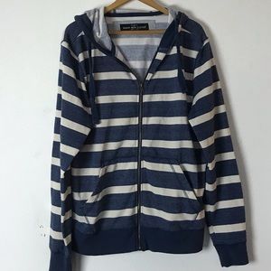 Sunday Work Clothes blue white striped hoodie